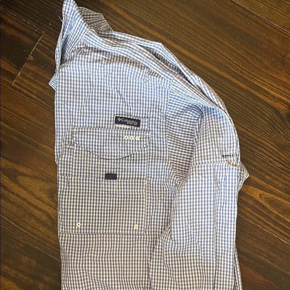 Columbia Men's Light Blue Gingham Shirt